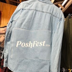 Poshfest upcycled denim shirt